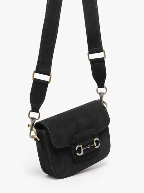 Shoulder Bag Velvet Leather Milano Black velvet VE260611 other view 2