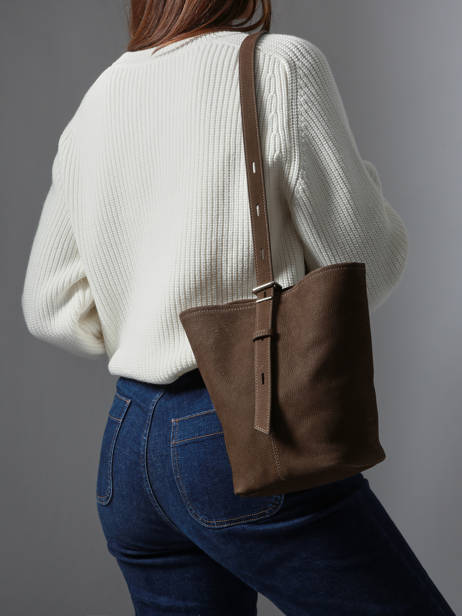 Shoulder Bag Backpack S Cavalier Nubuck Leather Etrier Brown cavalier nubuck ECAN126S other view 2