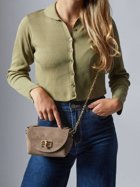 Sac Bandoulière Velvet Cuir Milano Marron velvet VE24117 vue secondaire 1