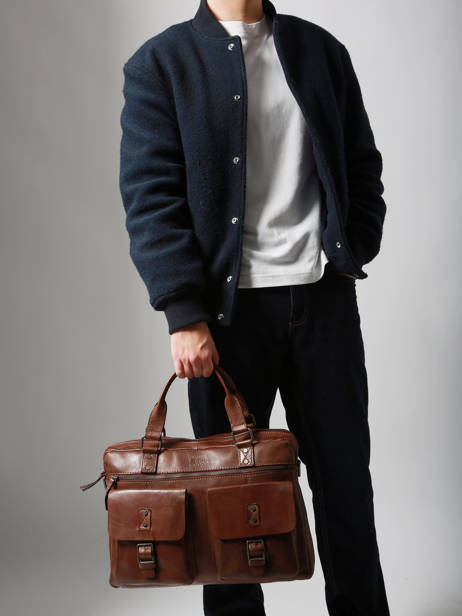 Porte Documents (main) Basilic pepper Marron traveler BTRA08 vue secondaire 1