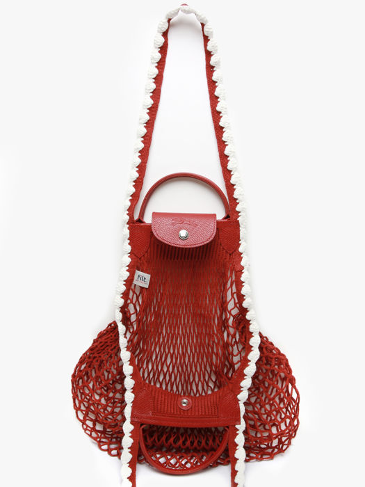 Longchamp Le pliage filet crochet Besaces Rouge