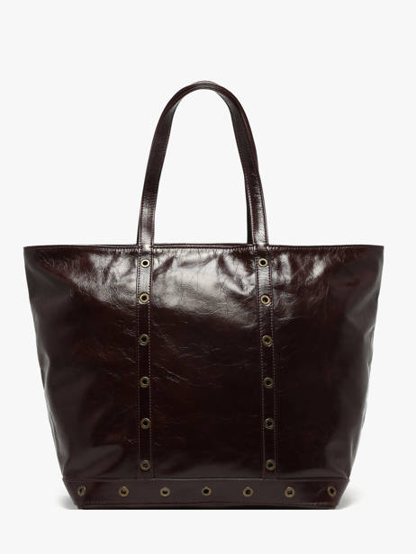 Small Leather Le Cabas Tote Bag With Strap Vanessa bruno Brown cabas cuir 82V40409