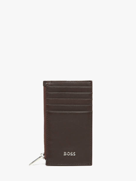 Card Holder Leather Hugo boss Brown smooth HLK503Y