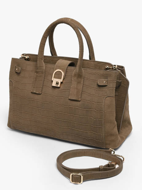 Sac Porté Main M Equestre Croco Cuir Etrier Beige equestre croco EEQC142M vue secondaire 1