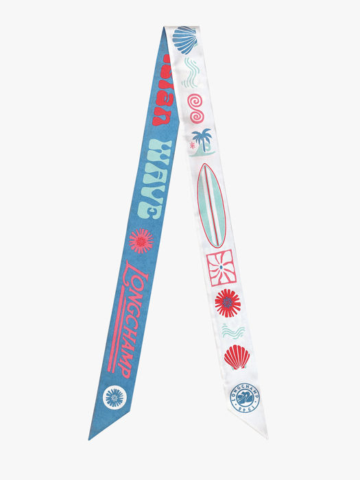 Longchamp Soie gots Scarf Blue