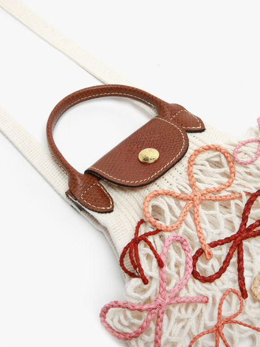 Longchamp Le pliage filet raphia Pochettes Beige