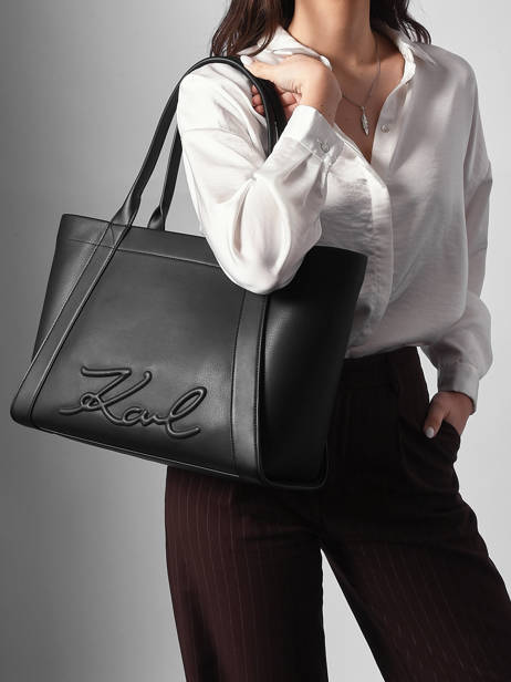 Leather K/ville Studs Shoulder Bag Karl lagerfeld Black k ville B1W30066 other view 1