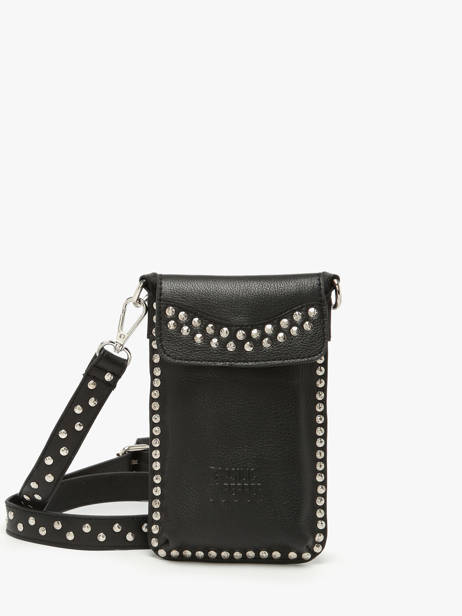 Étui Téléphone Cuir Basilic pepper Noir glam BGLA88