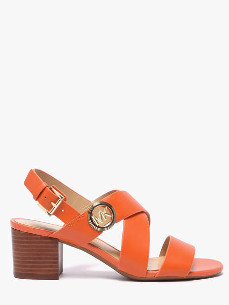 Sandales à Talon En Cuir Michael kors Orange women EMS1L835
