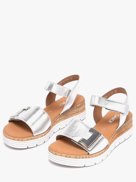 Platform Sandals In Leather Gabor Silver women 10 other view 1