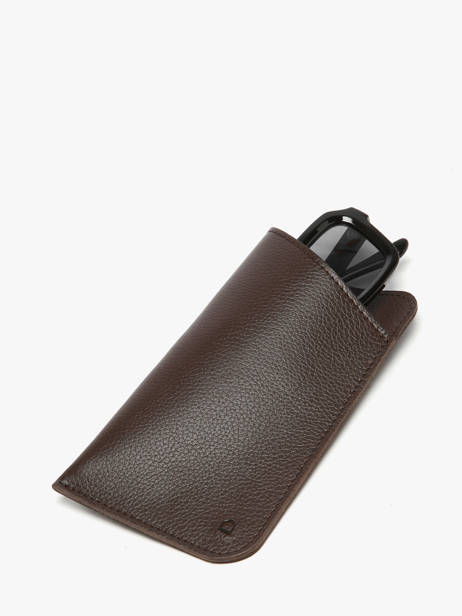 Sunglass Case Madras Leather Etrier Brown madras EMAD5017 other view 1