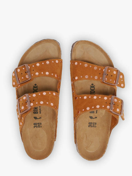 Mules Arizona Rivet En Cuir Birkenstock Marron women 1031731 vue secondaire 3