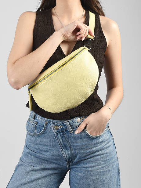 Leather Caviar Belt Bag Milano Yellow caviar CA21123 other view 1