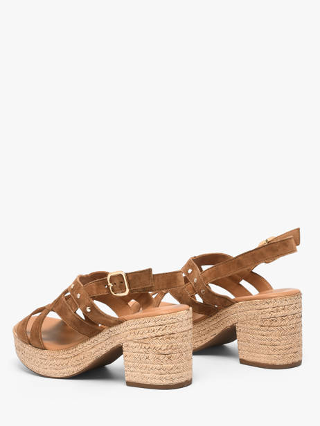 Heeled Sandals In Leather Aliwell Brown women A126024 other view 2