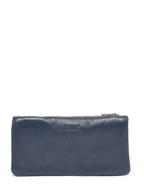 Leather Cow Wallet Basilic pepper Blue cow BCOW96